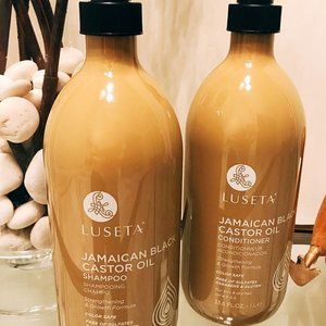 (2-Pk) LUSETA~ JAMAICAN BLACK CASTOR OIL SHAMPOO + CONDITIONER for Hair Growth